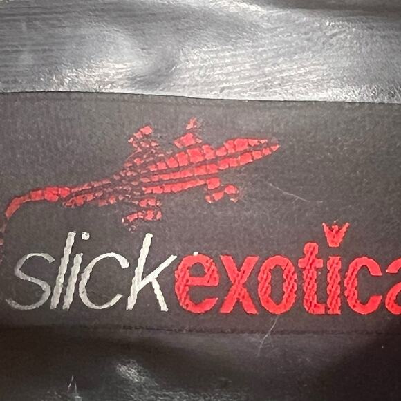 Vintage Slick Exotica Men’s Black Crocodile Leather Lace Up Oxford Size US 10 main image 8